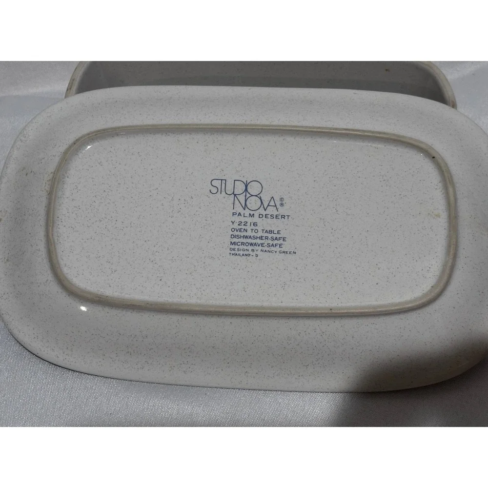 Studio Nova Palm Desert Butter Dish Lid Nancy Green Geometric Y2216 Stoneware